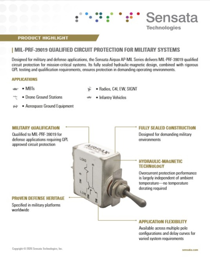 AIRPAX/Sensata AP-MIL Circuit Breaker Guide Cover