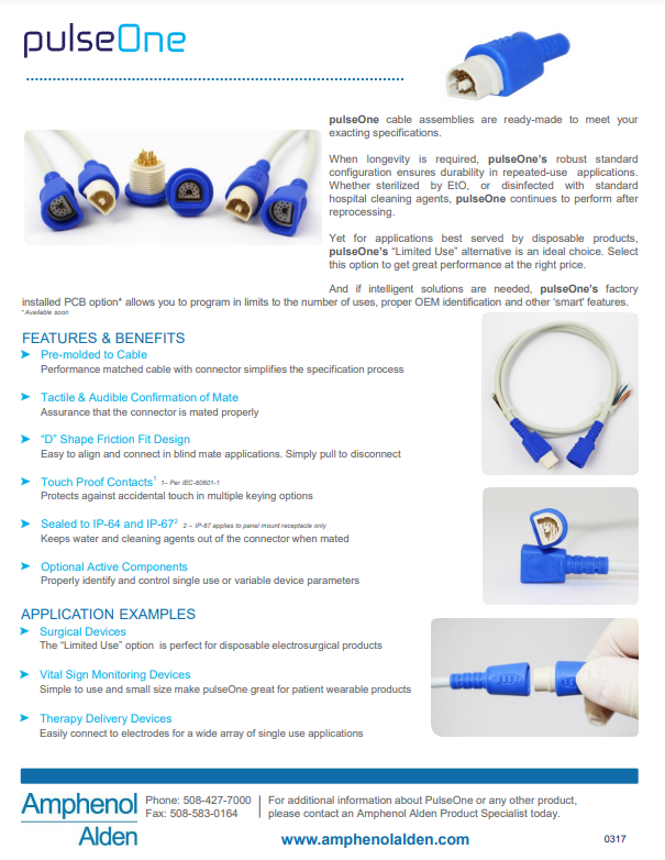 pulseOne Cable Assemblies Catalog