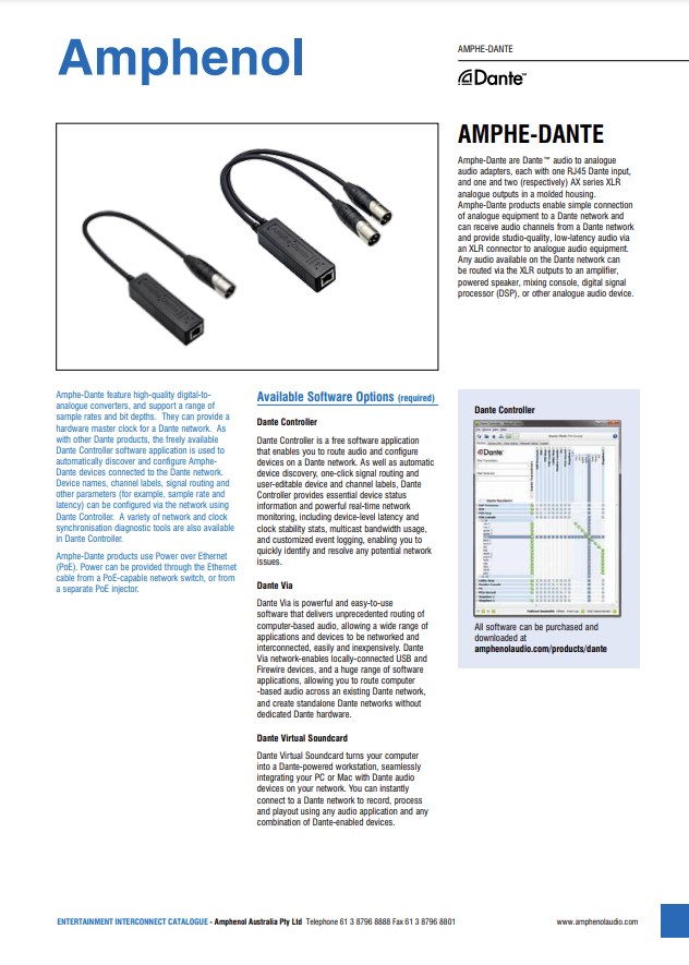 Amphenol Audio Amphe-Dante Technology