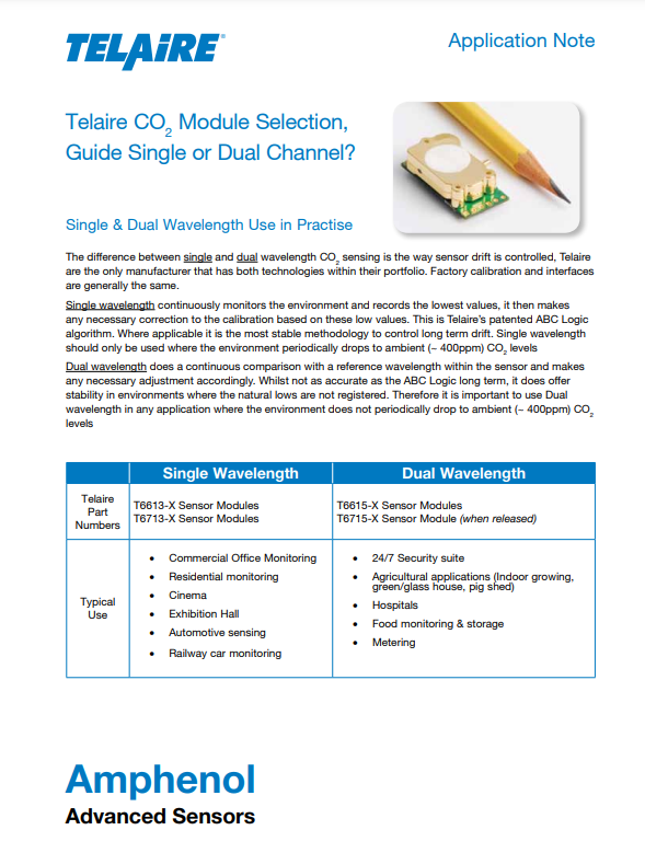 Amphenol Advanced Sensors CO2 Selection Guide