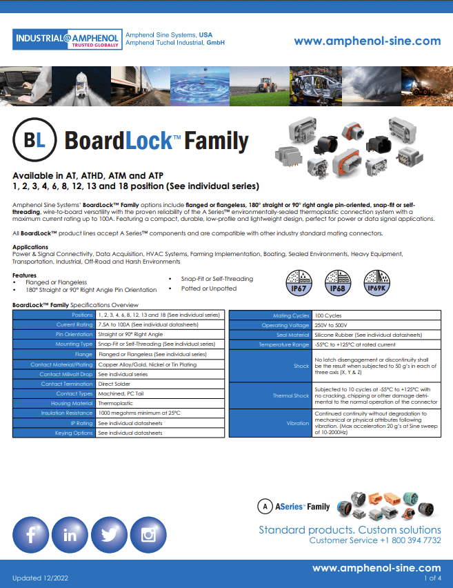Amphenol Sine AT Series Board|Lock
