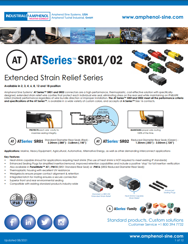 AT Series SR01 and SR02 Connector Catalog