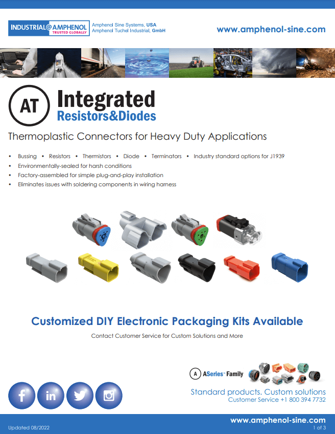 Amphenol Sine AT Series Integrated Resistors & Diodes