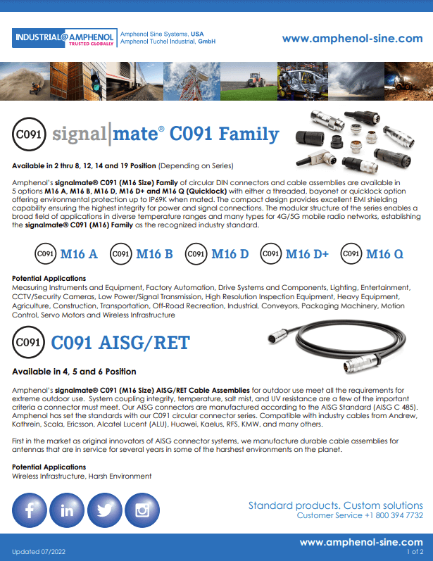 Amphenol Sine Systems C091 Family Flyer