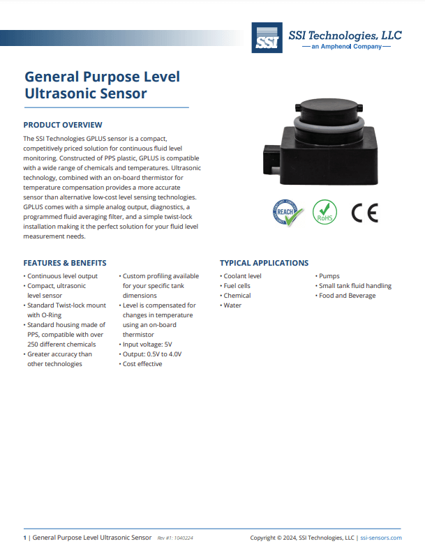 Amphenol SSI Technologies GPLUS Sensors Supplier Guide