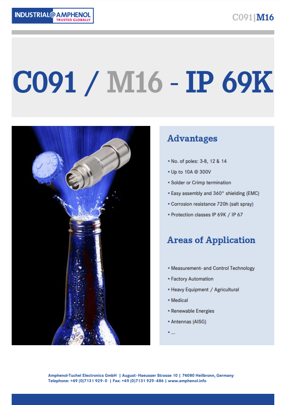 C091 / M16 - IP 69K Connectors Flyer