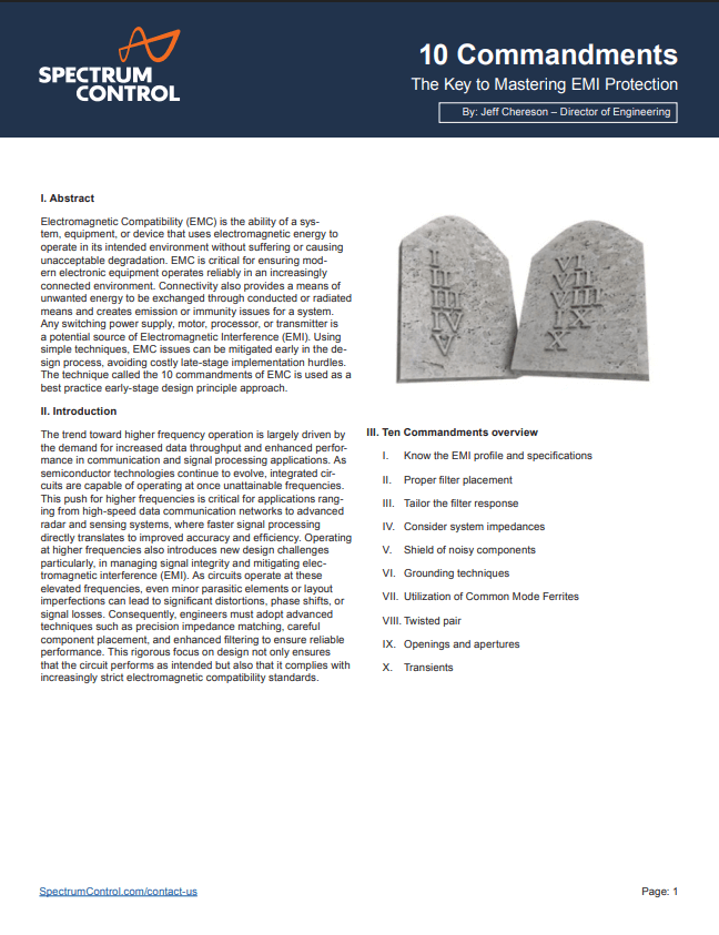 Spectrum Control Essential EMC Design Guidelines Cover