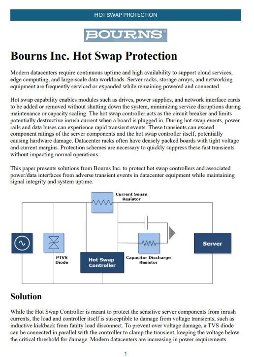 Bourns Hot Swap Protection PDF Cover