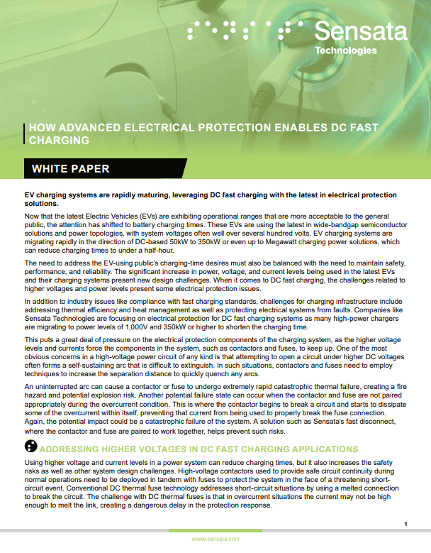 GIGAVAC Technology White Paper for DC Fast Charging PDF Cover