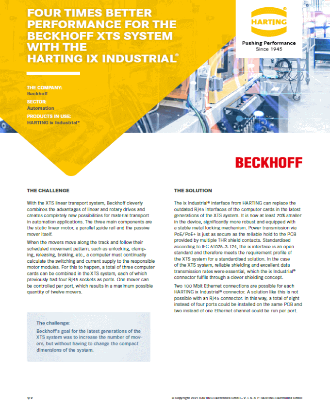 HARTING Beckhoff XTS Systems PDF Cover