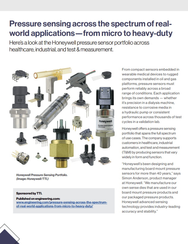 Honeywell Pressure Sensing Across Real-World Applications Blog PDF