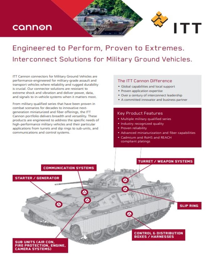 ITT Cannon Advanced Connectors for Defense Ground Vehicles PDF Cover