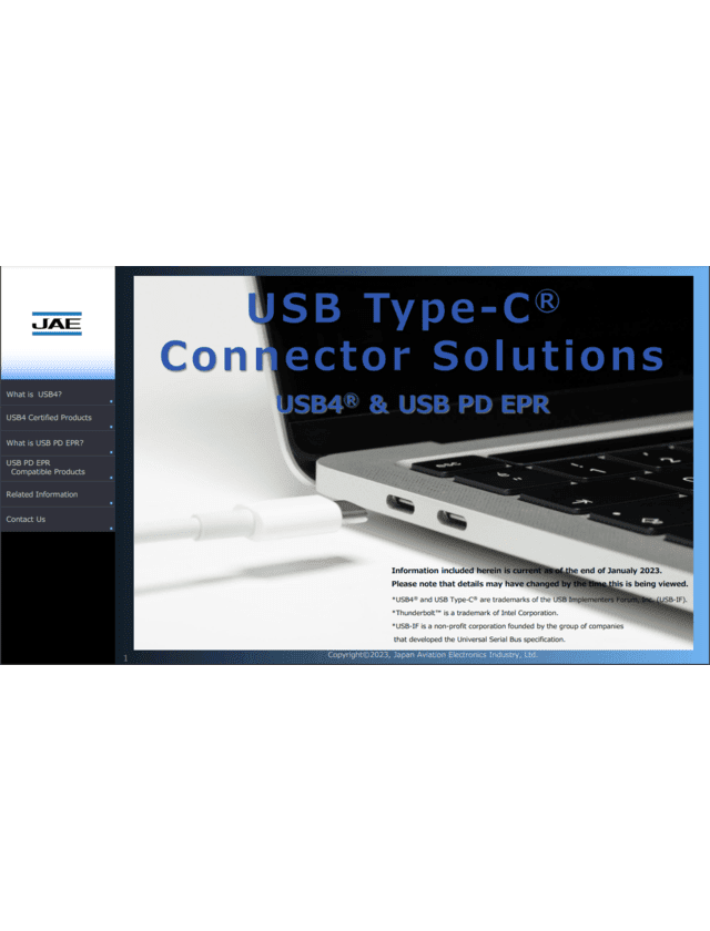 JAE USB Type-C Connector Solutions White Paper PDF Thumbnail