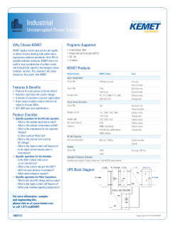 KEMET Industrial Uninterrupted Power Supply (UPS)