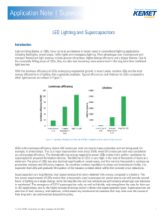 KEMET LED Lighting and Supercapacitors