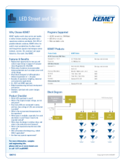KEMET LED Street and Tunnel Lighting