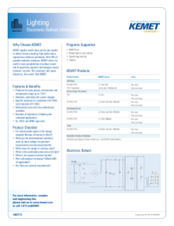KEMET Lighting - Electronic Ballast (American Scheme)