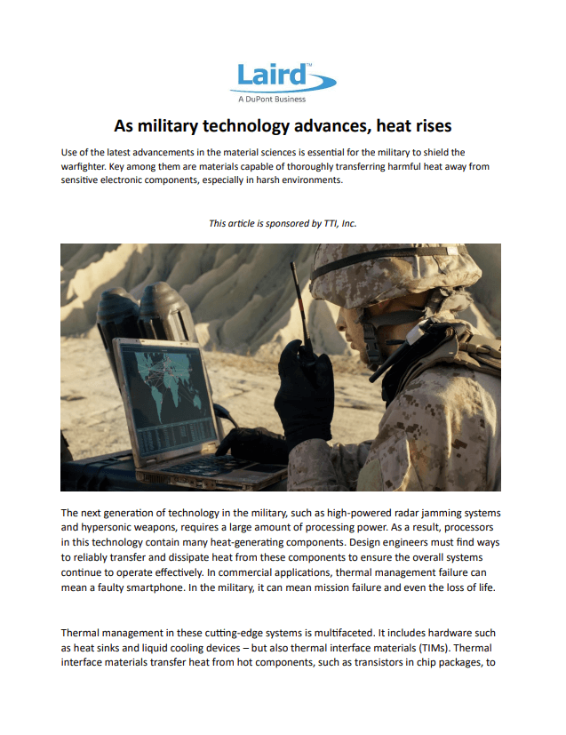 Laird As Military Technology Advances Heat Rises Article