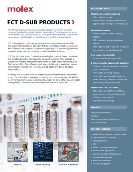 Read the Molex FCT D-Sub Products Brief