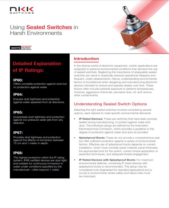 NKK Switches Sealed Switches White Paper PDF Thumbnail