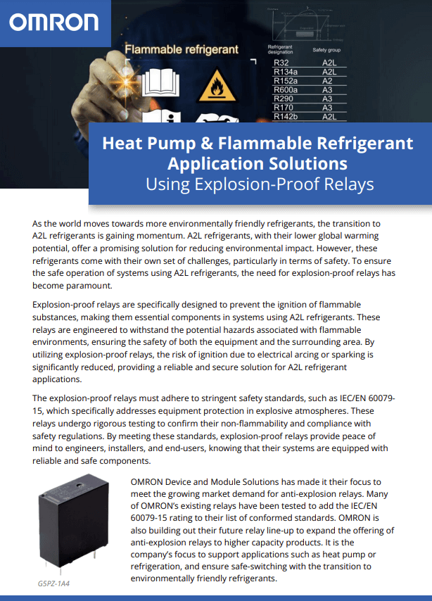 OMRON Heat Pump and Flammable Refrigerant PDF Cover