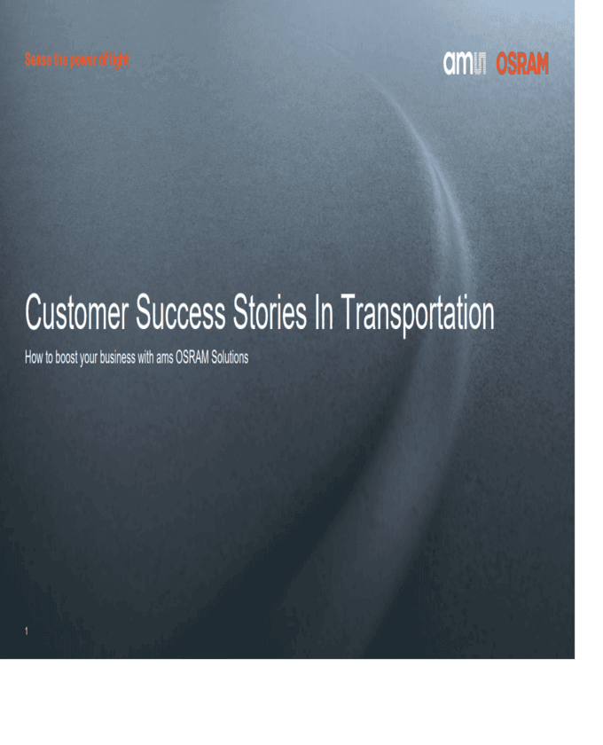 OSRAM Customer Success Stories in Transportation PDF Cover