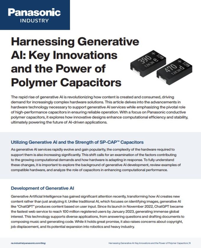 Panasonic Generative AI and Polymer Capacitors Guide Cover