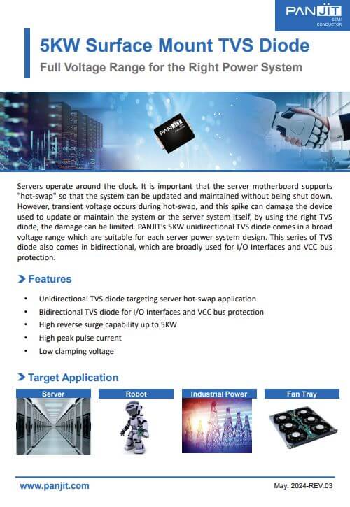 PANJIT 5KW Surface Mount TVS Diodes Flyer