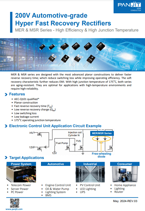 PANJIT Automotive Grade Hyper Fast Recovery Rectifiers PDF Cover