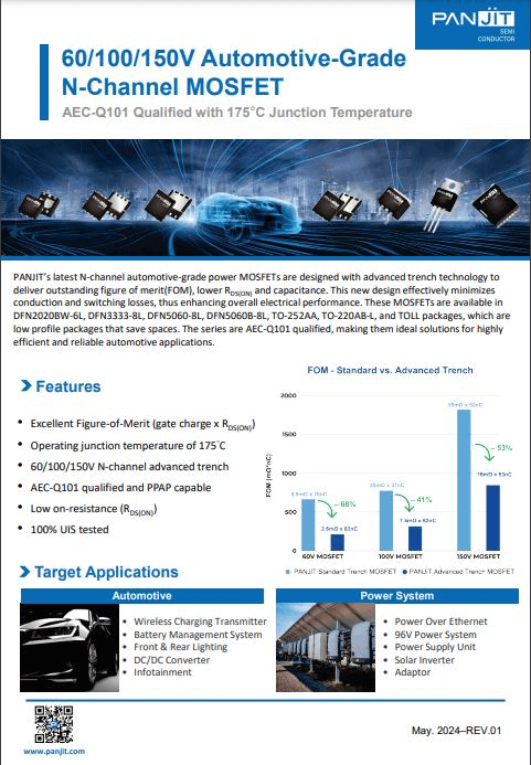 PANJIT Automotive Grade N-channel MOSFETs PDF Cover