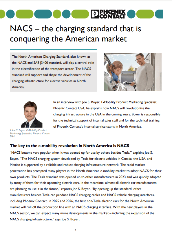 Phoenix Contact NACS EV Charging System Guide Cover