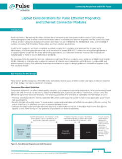 Layout Considerations for Pulse Ethernet Magnetics and Connector Modules