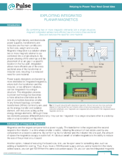 Pulse Electronics Exploiting Integrated Planar Magnetics