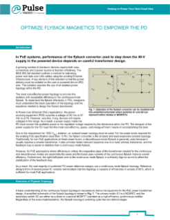 Pulse Electronics Optimize Flyback Magnetics