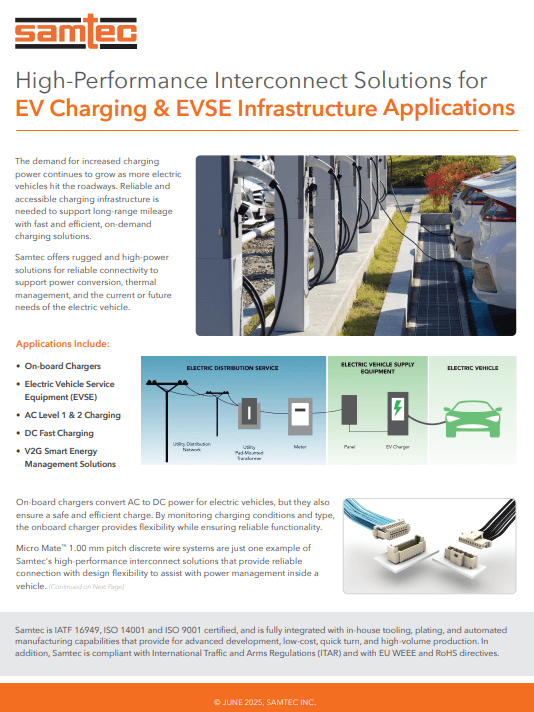 Samtec EV Charging and EVSE Infrastructure PDF Cover
