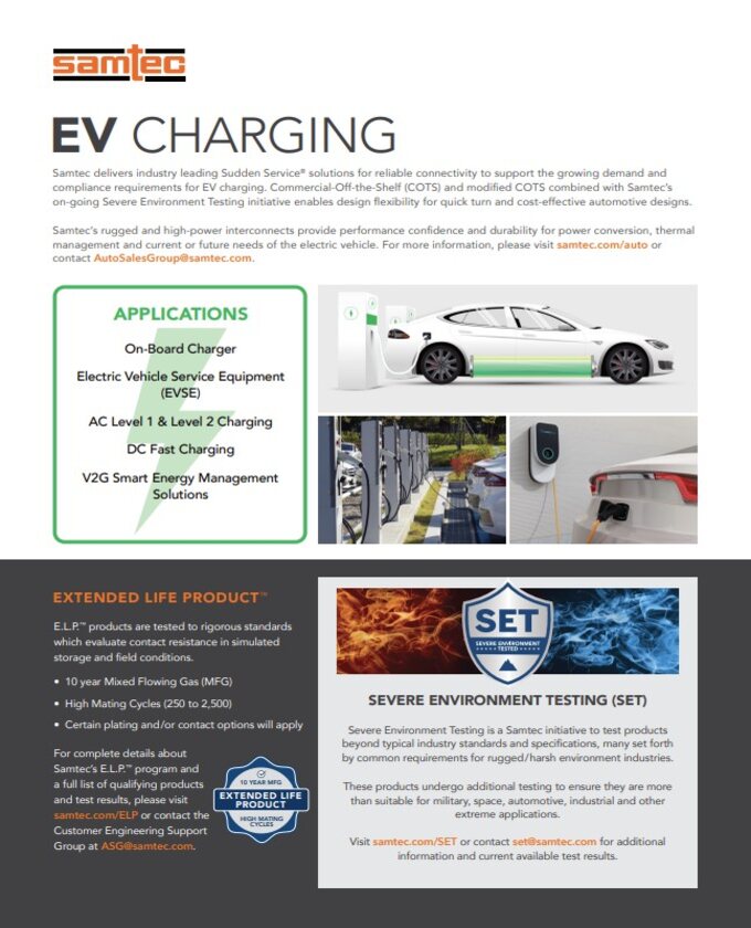 Samtec EV Charging Solutions Brochure Cover