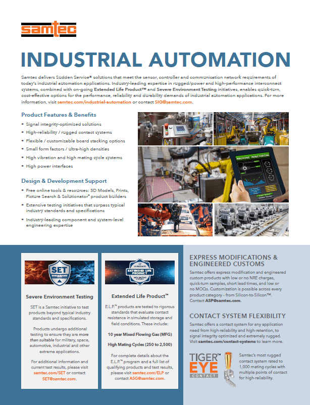 Samtec Industrial Automation PDF Cover