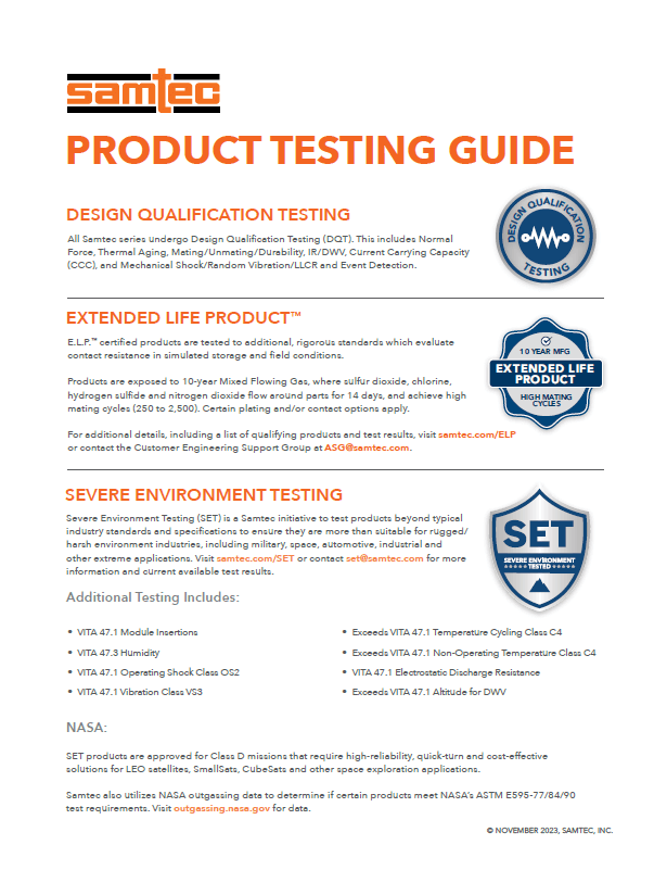 Samtec Product Testing Guide