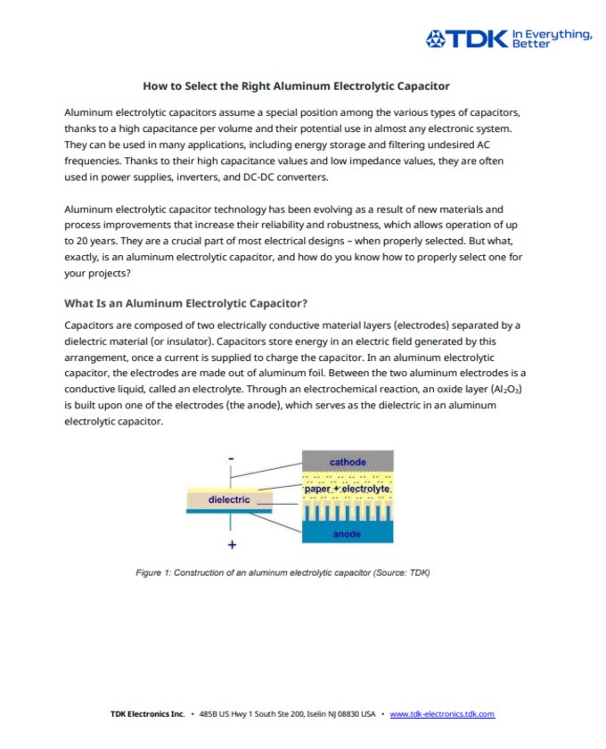 TDK Aluminum Electrolytic Capacitors PDF
