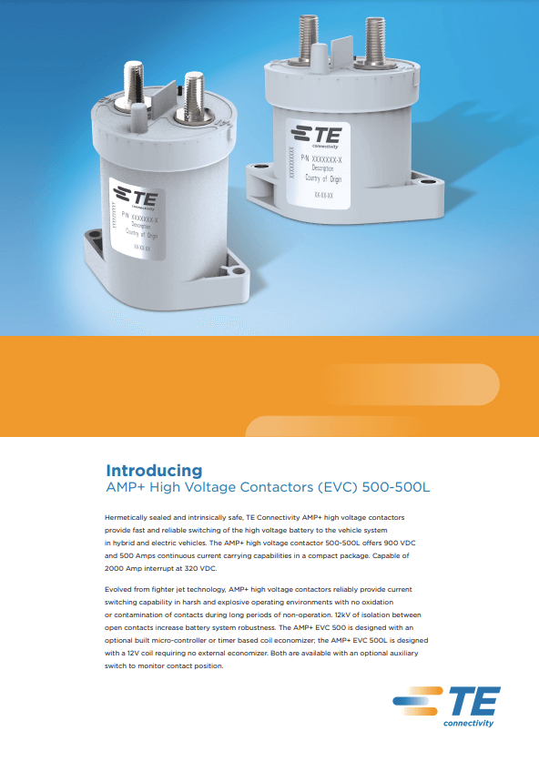 AMP / TE Connectivity AMP+ High Voltage Contactors Supplier Info