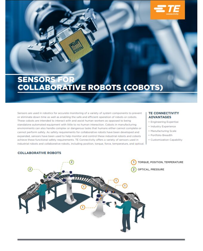 TE Connectivity Sensors for Collaborative Robots PDF Cover