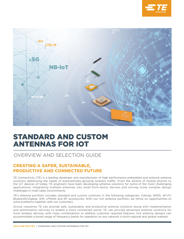 TE Connectivity Standard and Custom Antennas PDF Cover