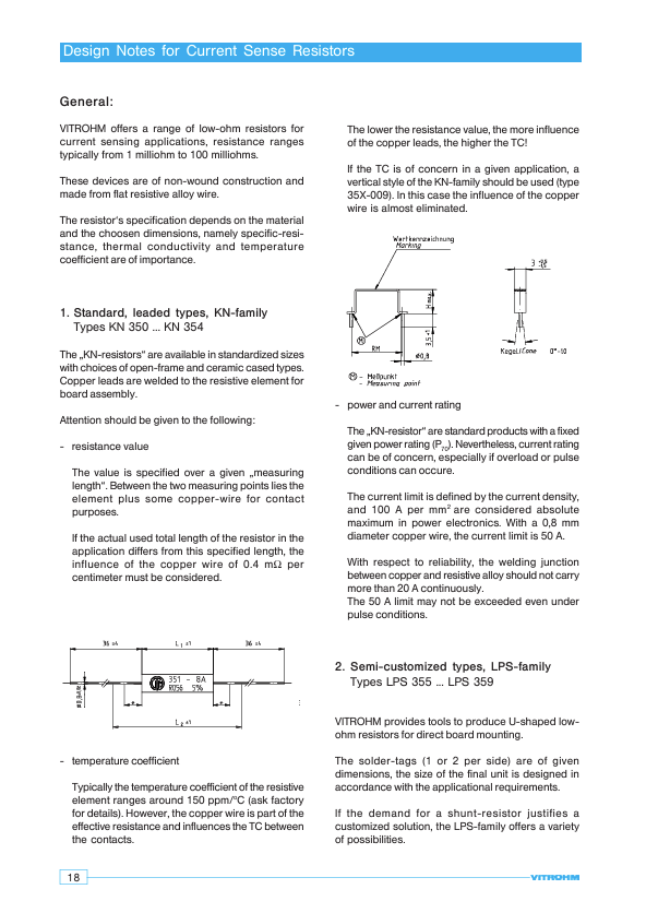 Vitrohm Current Sense Resistors Design Notes