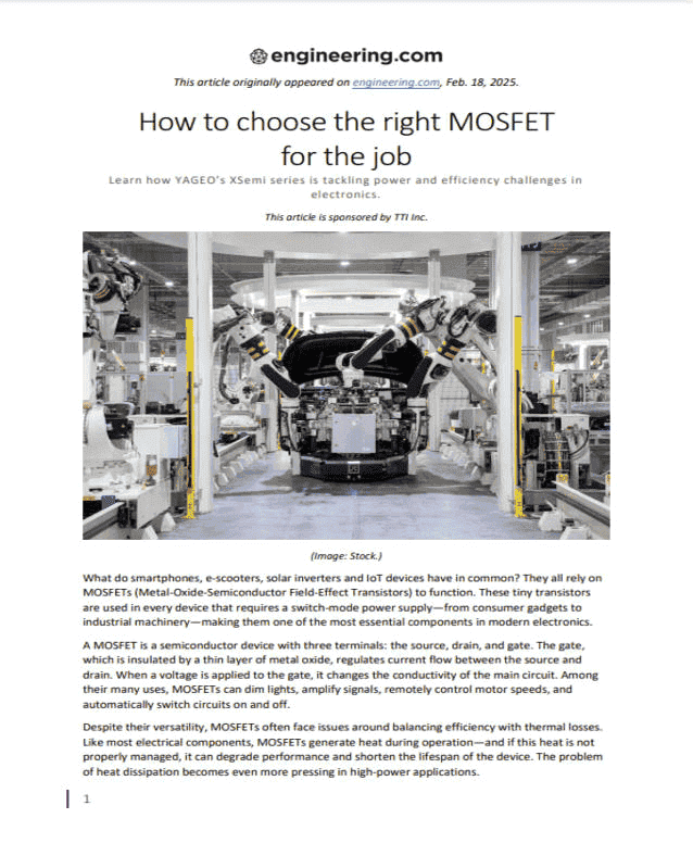 YAGEO XSemi MOSFETs Guide Cover