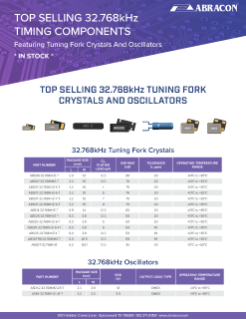 Abracon Top Selling 32kHz Crystals & Oscillators