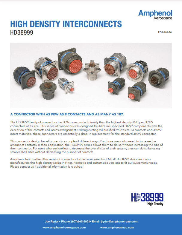 Amphenol Aerospace HD38999 PDF Thumbnail