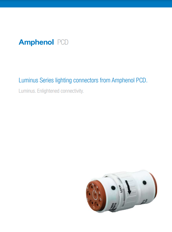 Amphenol PCD Luminus Series Lighting Connectors PDF Cover