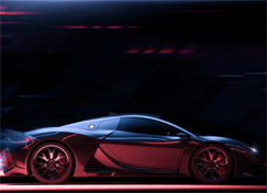 sylized sports car that is moving