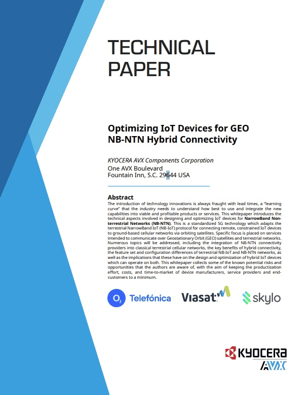Kyocera AVX Optimizing IoT Devices for GEO NB-NTN Hybrid Connectivity 