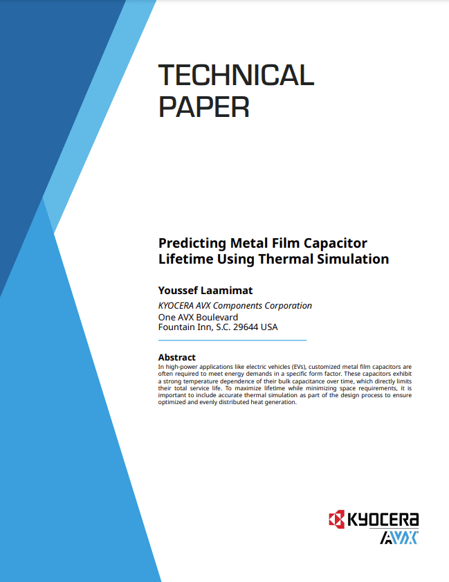 Kyocera AVX Technical Paper for Metal Film Capacitors PDF Cover